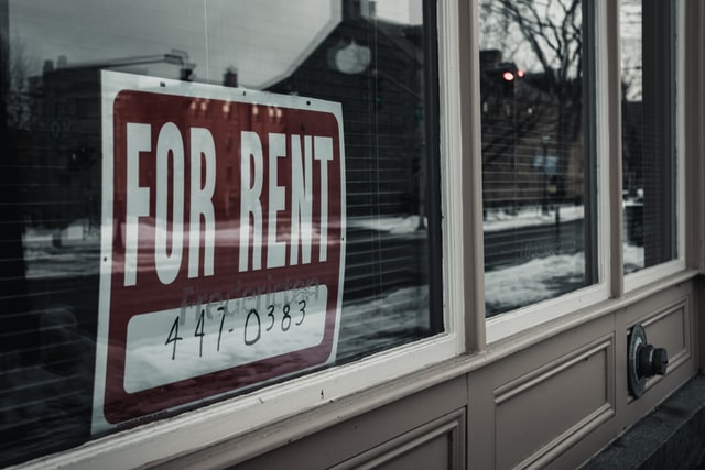 A for-rent sign