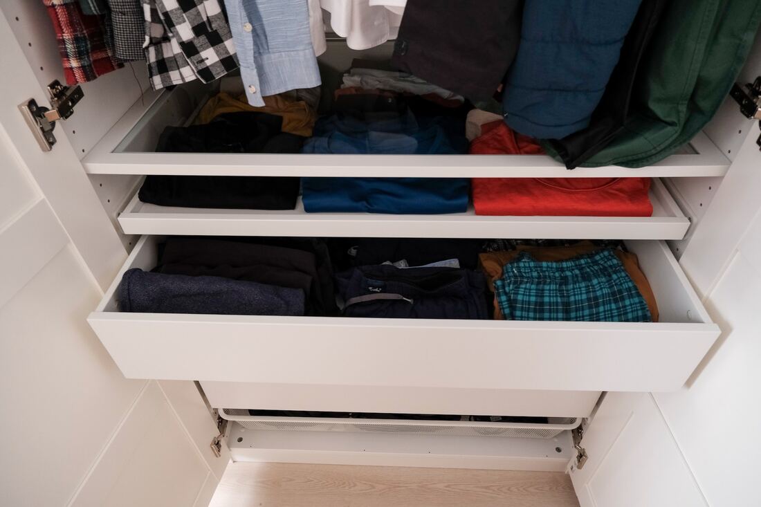 A well-organized and segmented closet