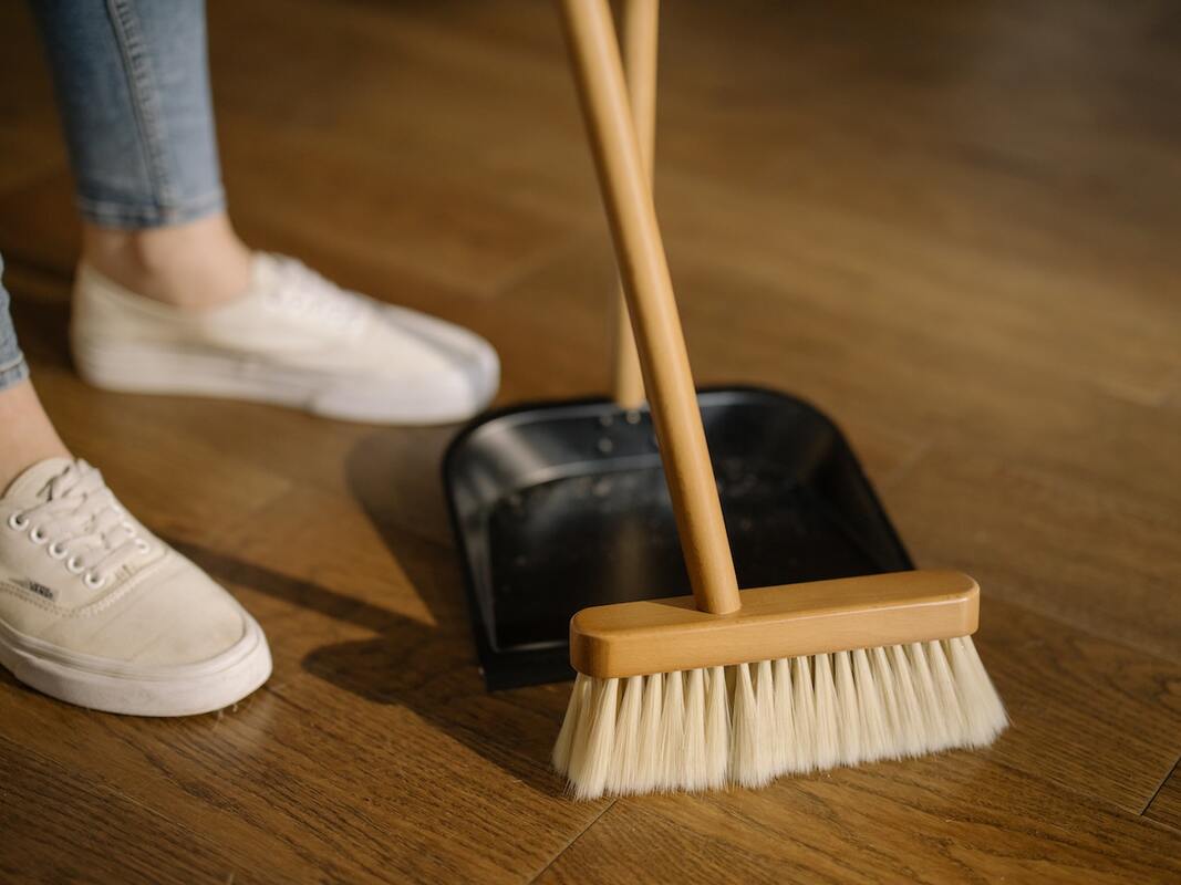 sweeping the floor helps establish a good relationship with your landlord